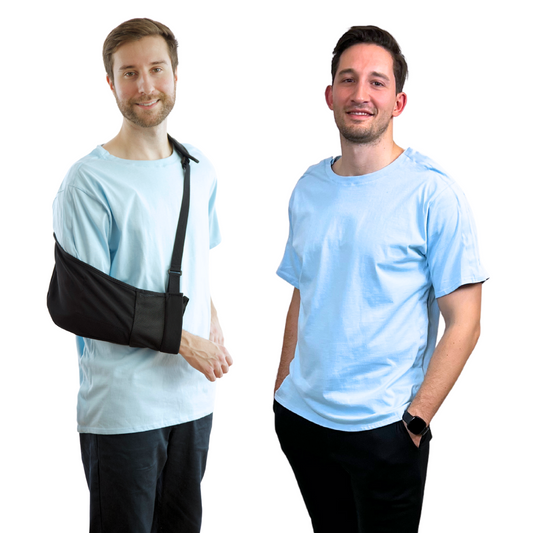 Surgery Recovery Shirt with Left & Right Side Snap Access - Crew Neck