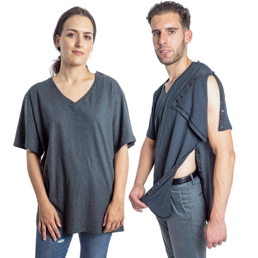 Surgery Recovery Shirt with Left Side Snap Access