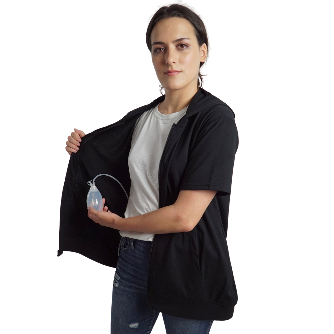 Mastectomy Recovery Hooded Sweatshirt - Half Sleeve