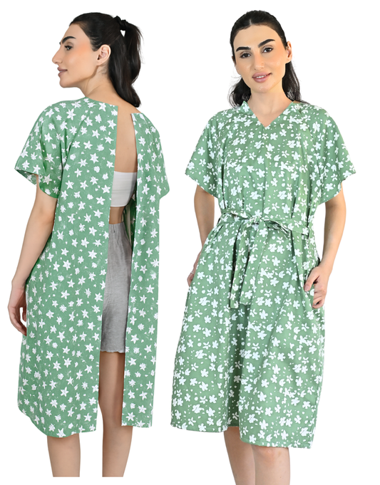 Inspired Comforts Post Surgery Open-Back Tearaway Hospital Gown for Women – Easy Dressing Maternity, Senior & Patient Care