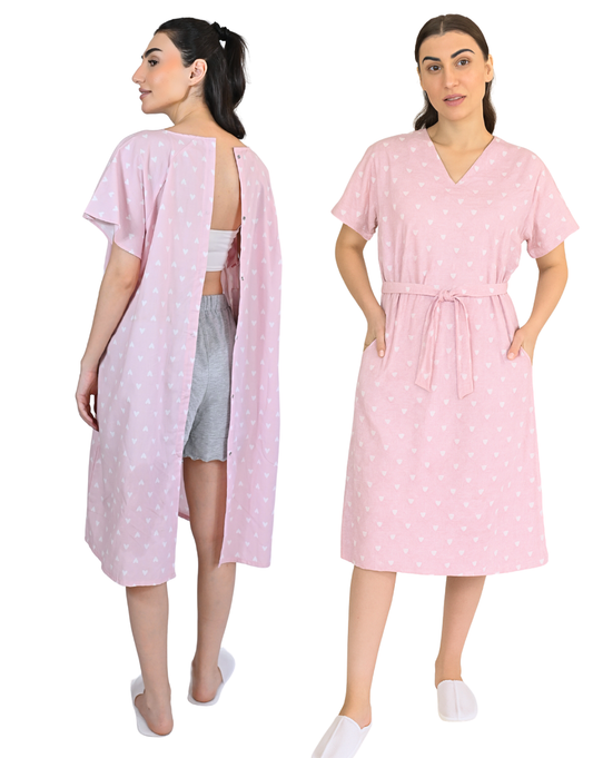 Inspired Comforts Post Surgery Open-Back Tearaway Hospital Gown for Women – Easy Dressing Maternity, Senior & Patient Care