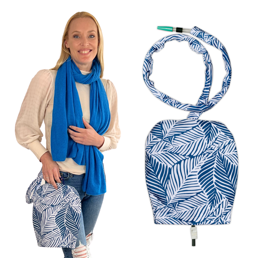 Urine Catheter Bag Sleeve with Snap on Pipe Cover