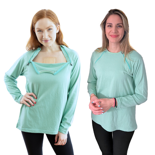 Women's Chemotherapy Port Access Shirt - Full Sleeve