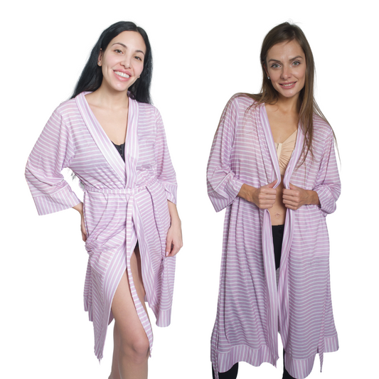 Breast Cancer Post Surgery Mastectomy Recovery Robe with Internal Drain Pockets