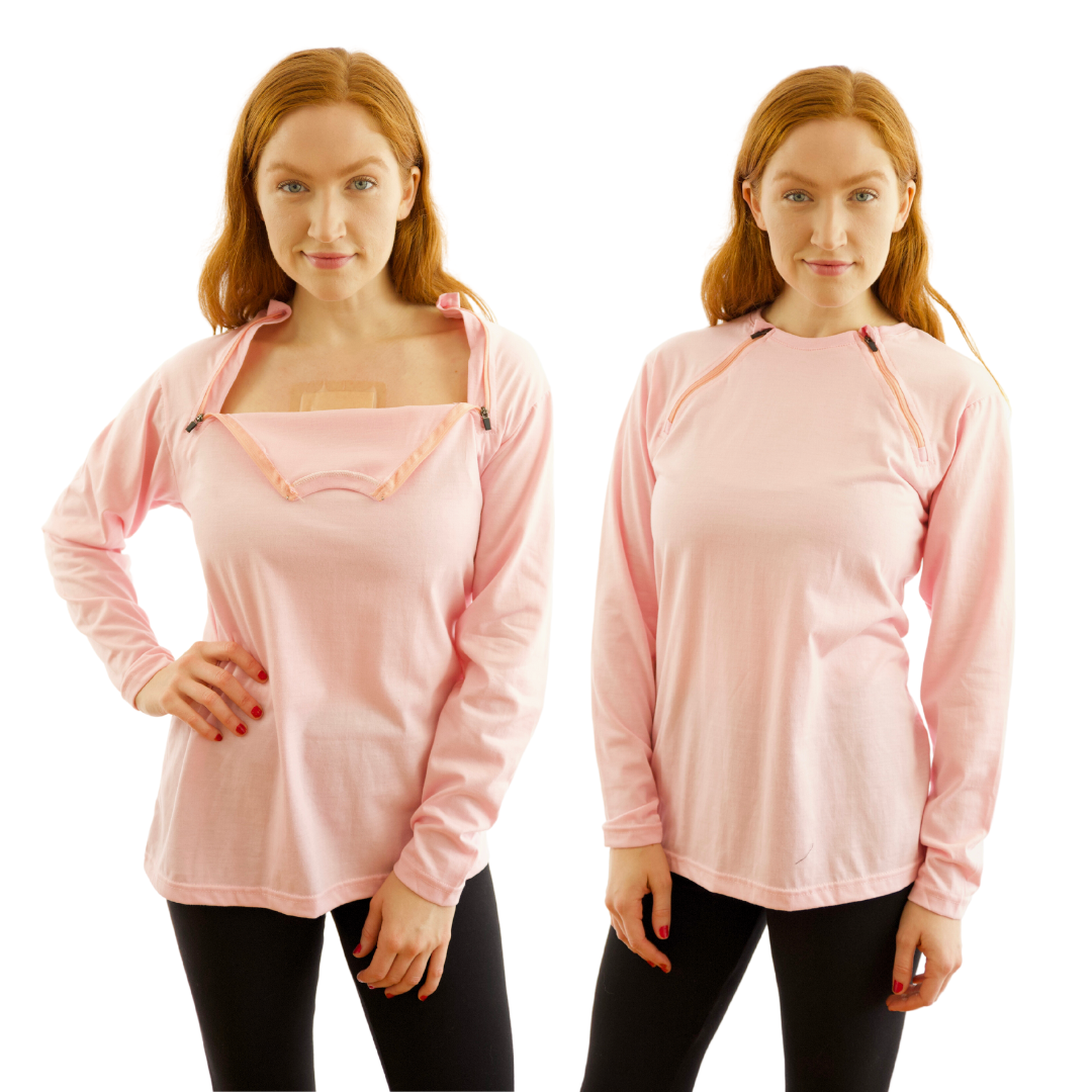 Women's Chemo Dual Chest Port Access Shirt