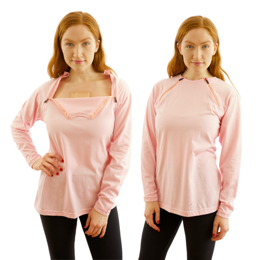 Women's Chemotherapy Port Access Shirt - Full Sleeve