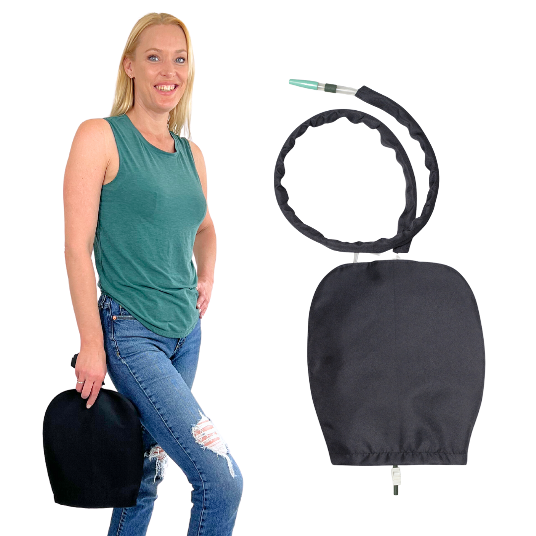 Urine Catheter Bag Sleeve with Snap on Pipe Cover