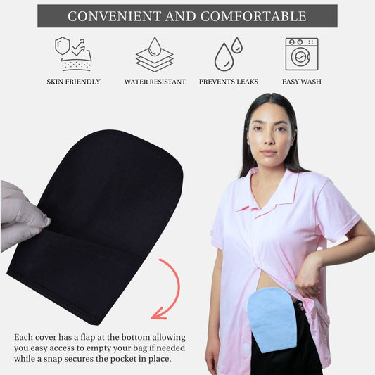 Ostomy Pouch Covers with Customizable Flange Opening