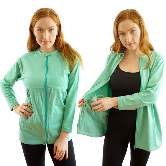 Mastectomy Recovery Shirt with Zipper Access - Full Sleeve