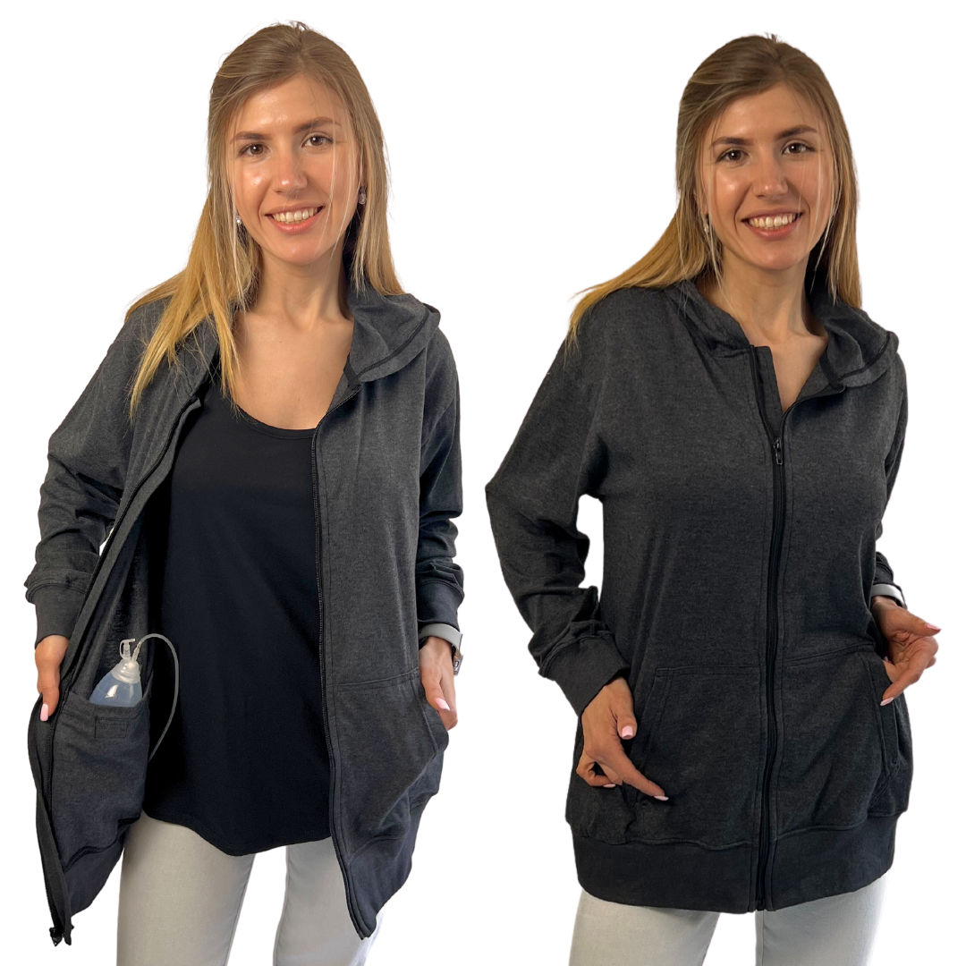 Mastectomy Recovery Hooded Sweatshirt - Full Sleeve
