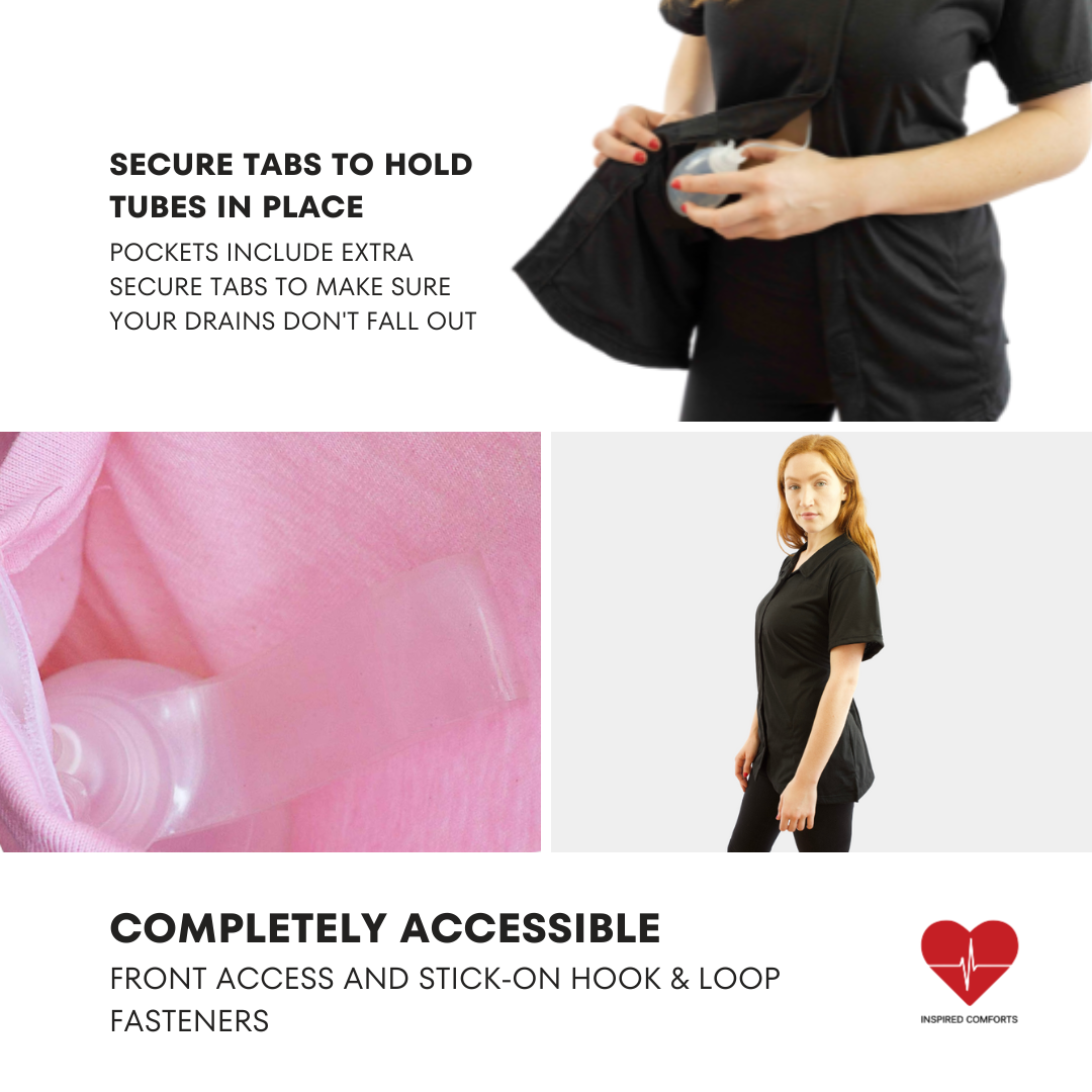 Mastectomy Recovery Top with Velcro Access - Half Sleeve