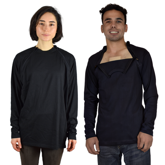 Unisex Chemotherapy Port Access Shirt - Full Sleeve