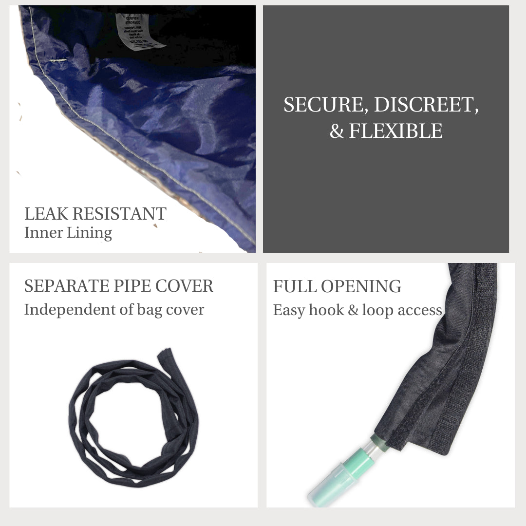 Urine Catheter Bag Sleeve with Snap on Pipe Cover Inspired Comforts