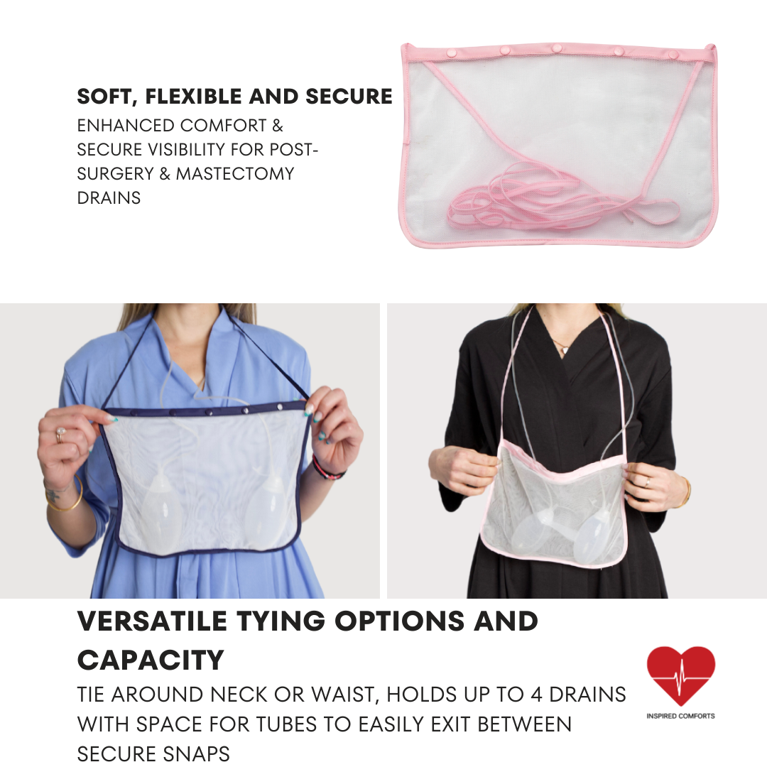 4-Pocket Post-Surgical Drain Management Pouch - The Recovery Shirt
