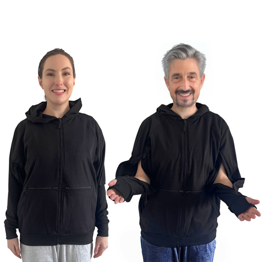 Dialysis Unisex IV Hoodie with Two Way Arm Access Zip & Thumb Holes