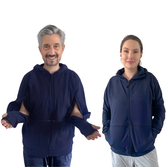 Dialysis Unisex IV Hoodie with Two Way Arm Access Zip & Thumb Holes