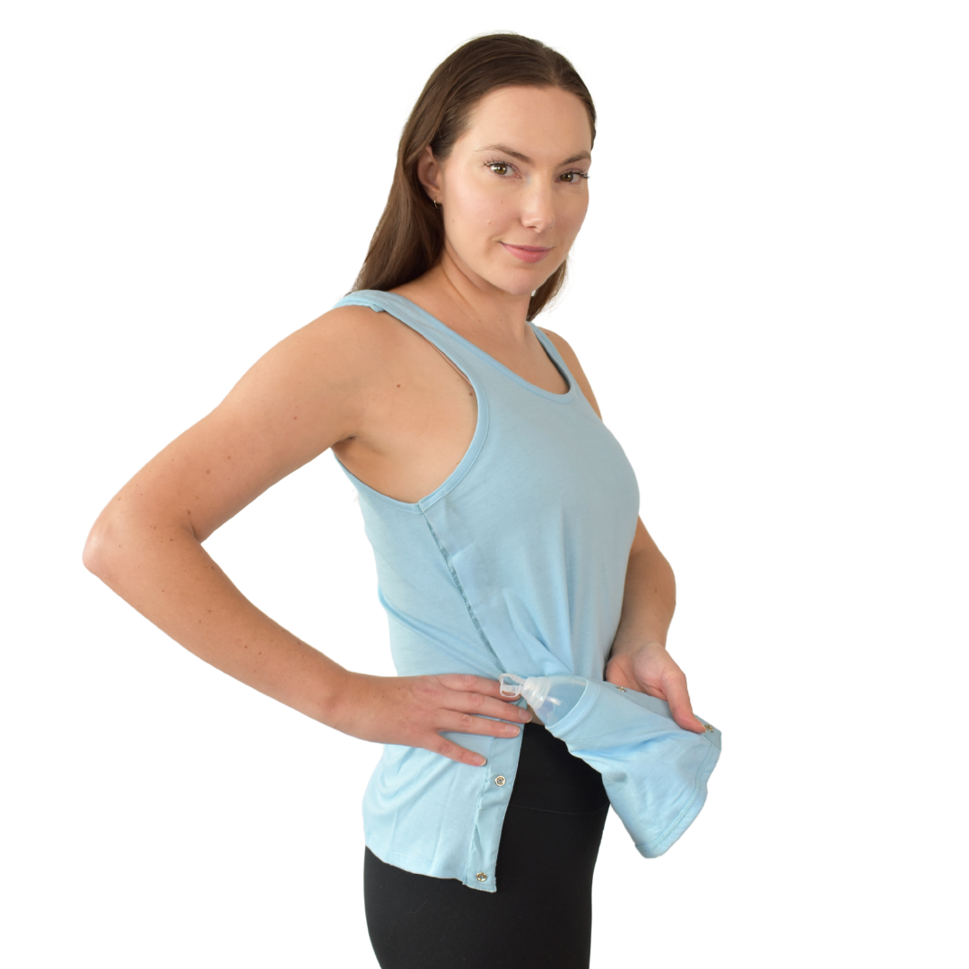 Mastectomy Recovery Tank Top with Drain Pocket & Snap-Access