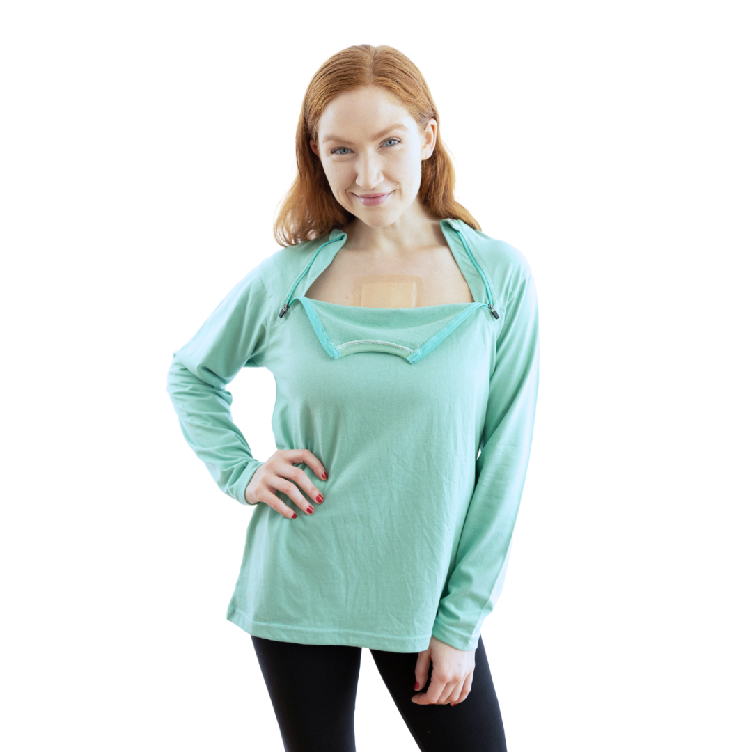 Women's Chemotherapy Port Access Shirt - Full Sleeve