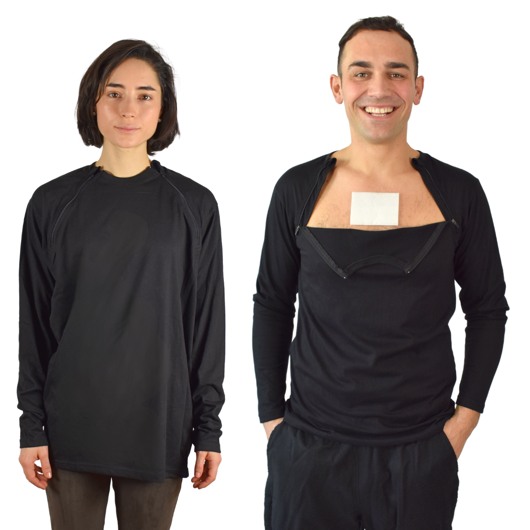 Unisex Chemotherapy Port Access Shirt - Full Sleeve