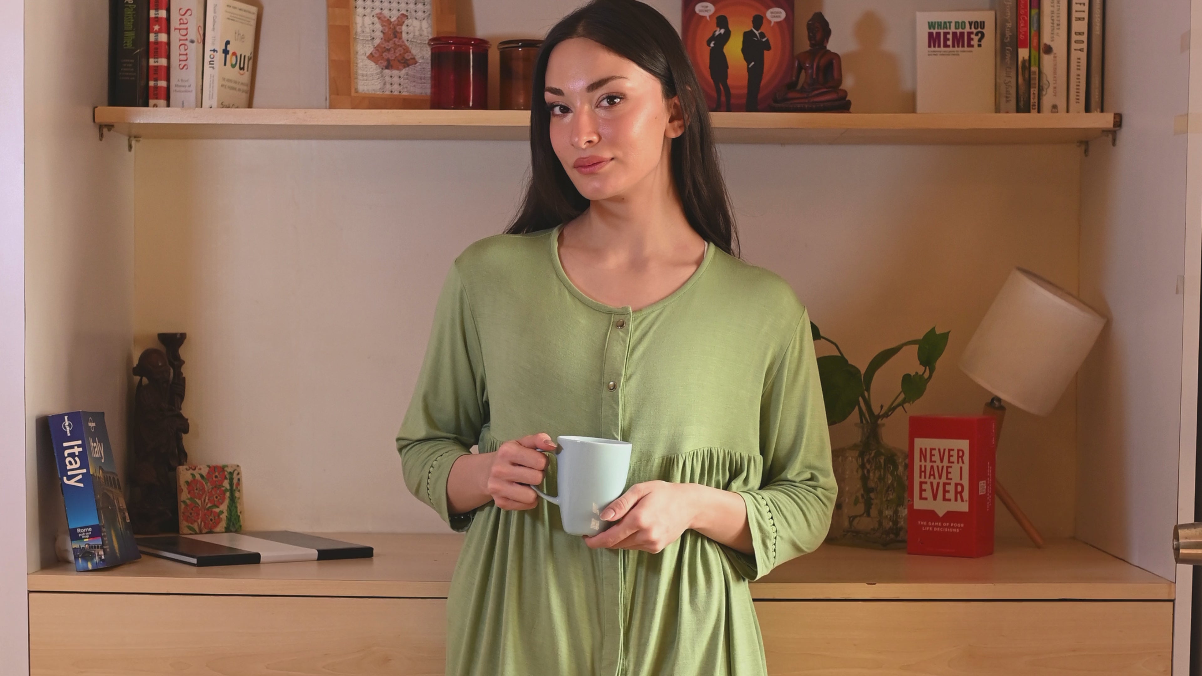 Women's Mastectomy Recovery Front Open Snap Shirt with Drain Pockets