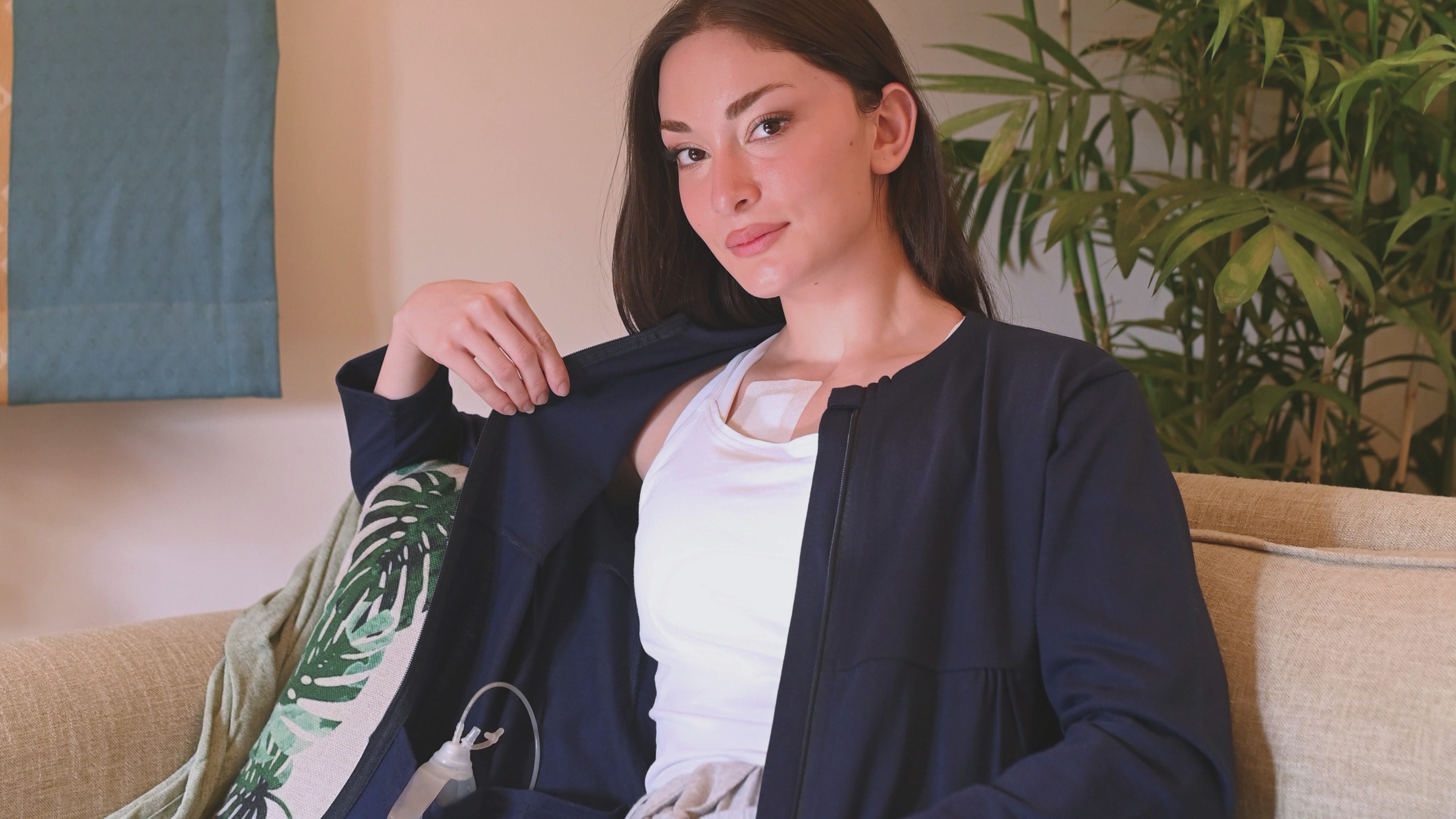 Mastectomy Recovery Shirt with Zipper Access - Full Sleeve