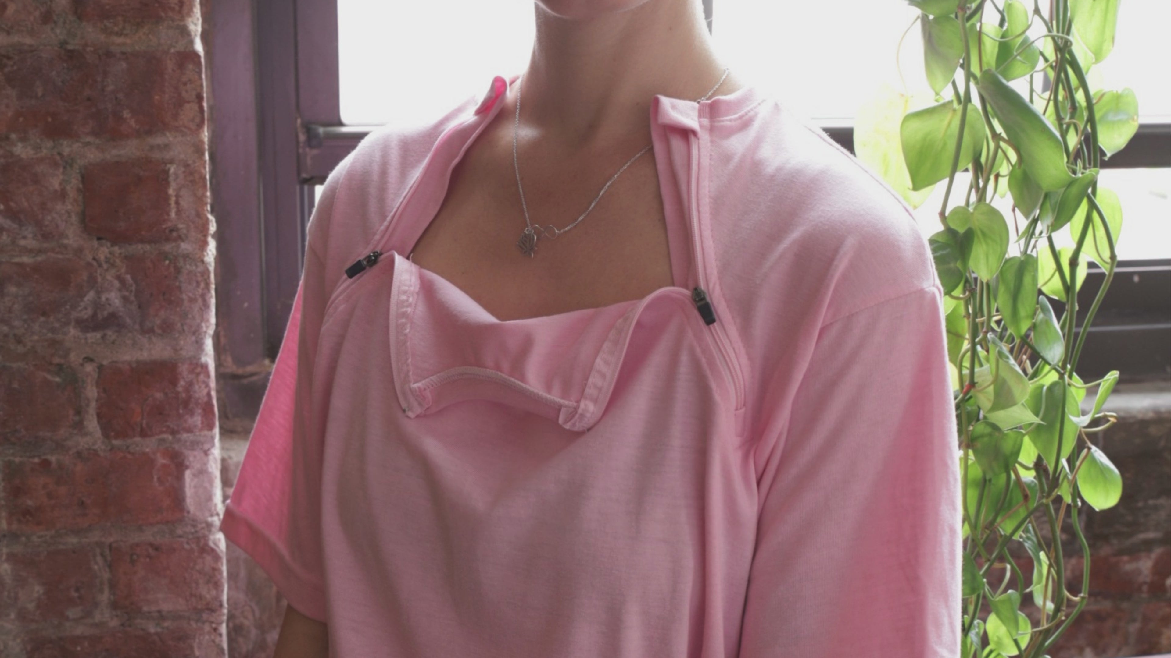 Women's Chemotherapy Port Access Shirt - Half Sleeve