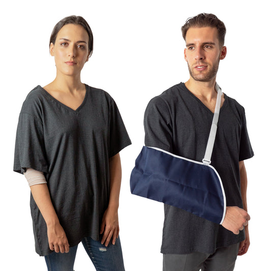  Uni-Sex Post Shoulder Surgery Shirt & Rehab Shirt with Upgraded  Hook Loop On Fasteners, Convenient and Quick, Short Sleeve Shirt Men & Women  (Medium, Gray) : Health & Household