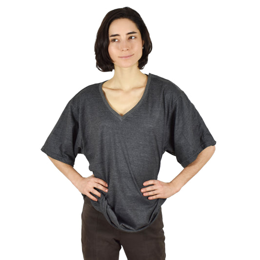Surgery Recovery Shirt with Right Side Snap Access - V Neck